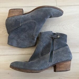 Sofft Storm Blue Suede Booties